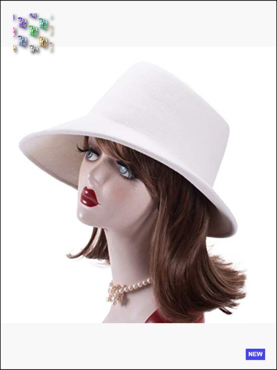 Wool Felt Fedora Hat Asymmetrical Brim Classic Church Wedding Vintage Style